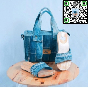 COMBO Bộ Sản Phẩm Guốc Mộc - Túi Jean H53